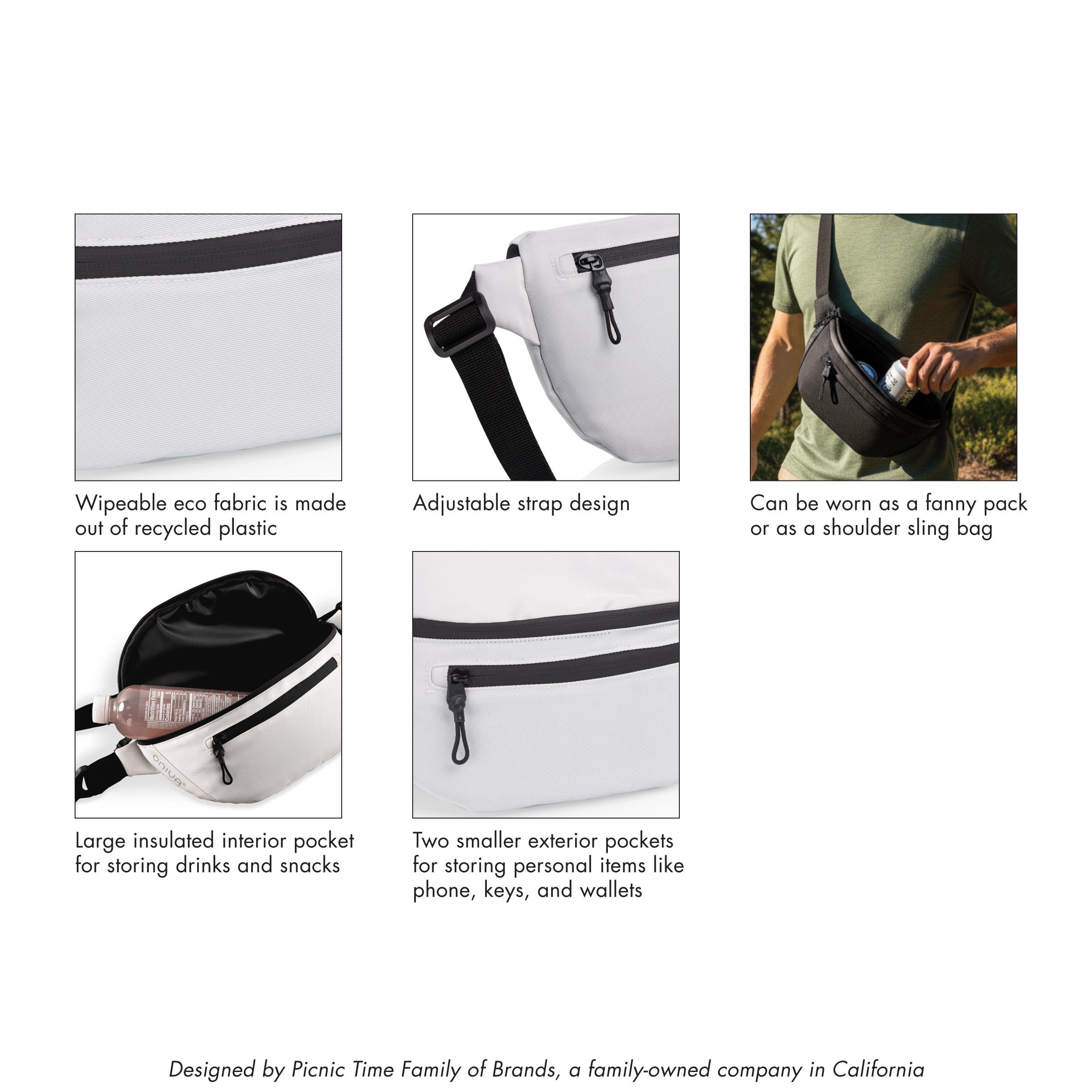Tarana Insulated Bum Bag, Alternate, color, Halo Gray