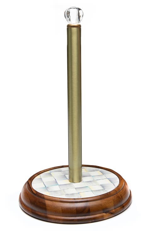 Sterling Check Wood Paper Towel Holder