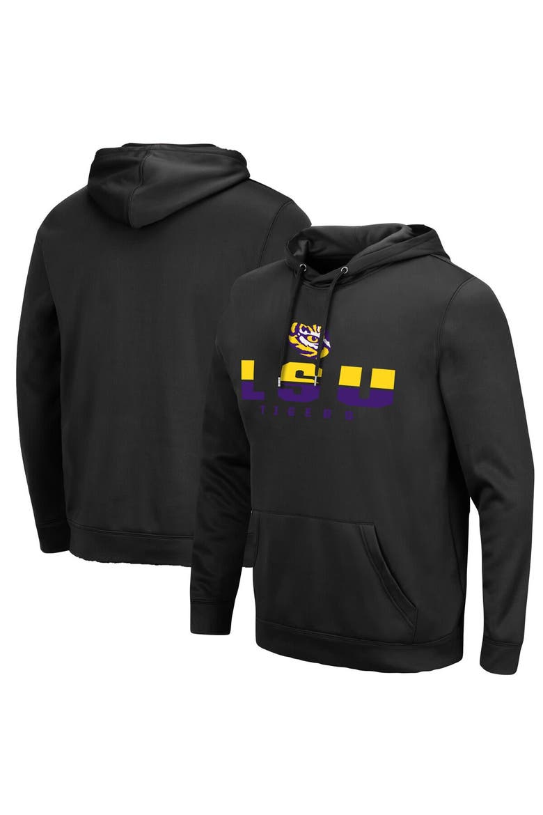Men's Colosseum Black LSU Tigers Lantern Pullover Hoodie, Alternate, color, Black
