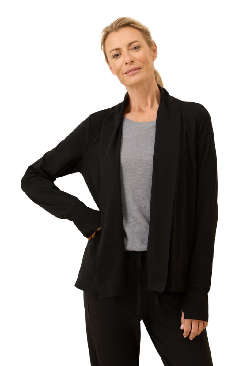 Pact Luxe Essential Swing Cardigan Made With Organic Cotton, Alternate, color, Black