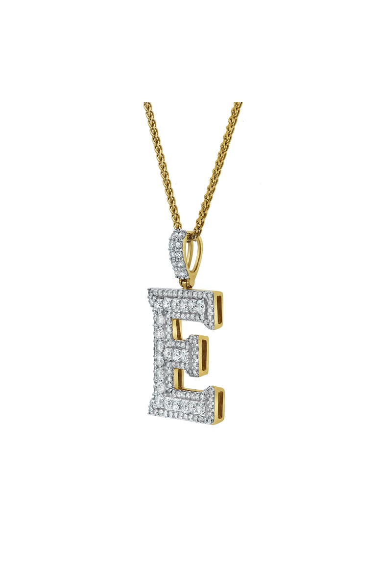 LuvMyJewelry E Initial Diamond Pendant 14K Yellow Gold - 2.43 Carats, Alternate, color,