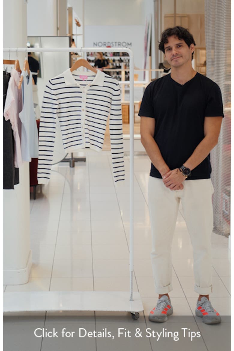 Loreen Stripe Collared Crop Cardigan video