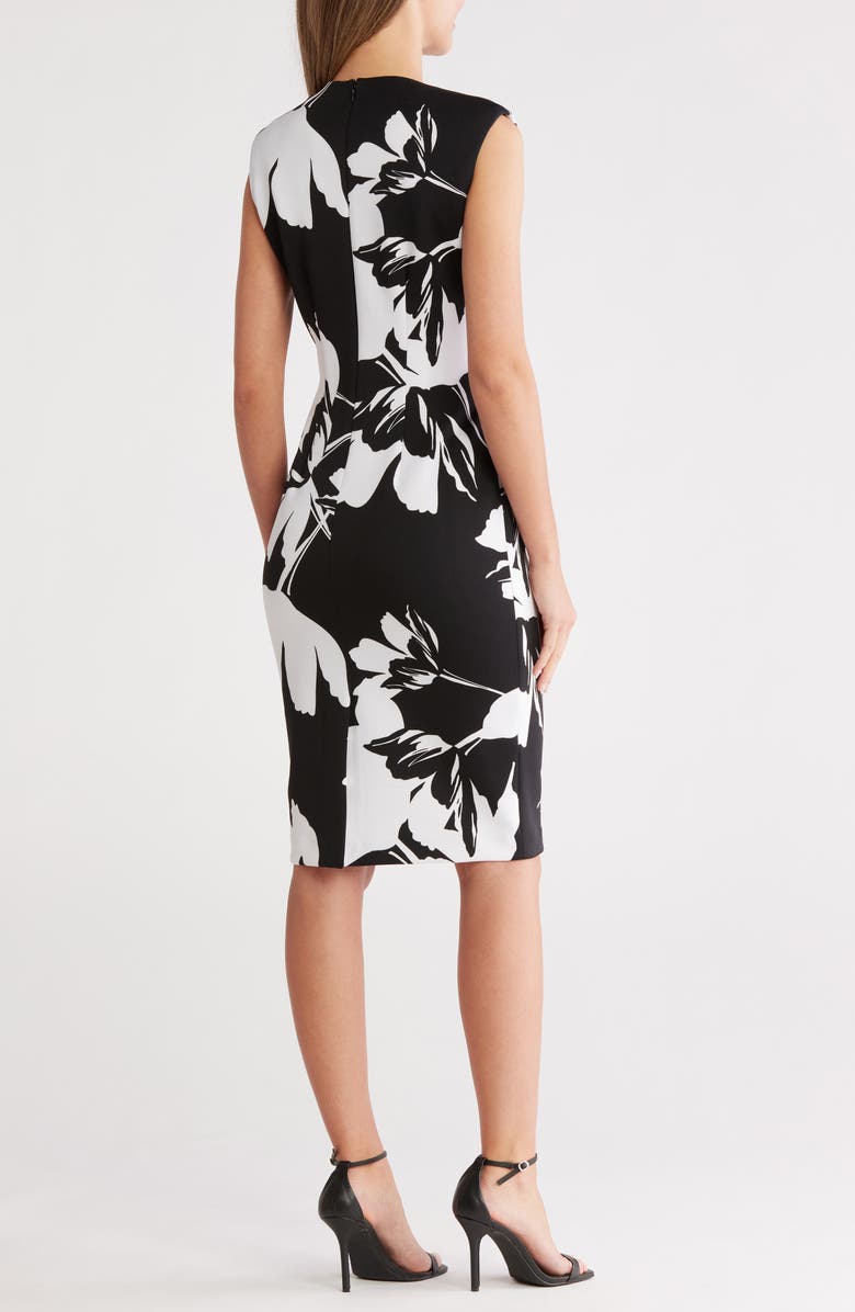 Calvin Klein Floral Scuba Sheath Dress, Alternate, color,
