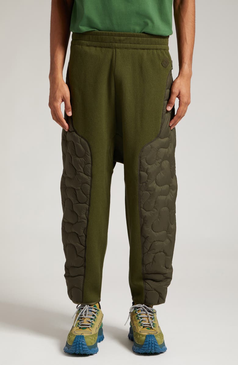 Moncler Genius x Salehe Bembury Quilted Down Panel Jersey Pants, Main, color, 