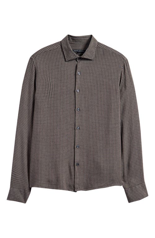 Robert Barakett Starley Gingham Button-Up Shirt in Olive 