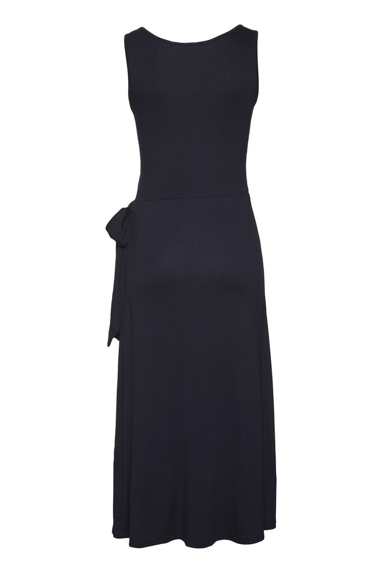 Sleeveless Wrap Look Dress, Alternate, color, Navy