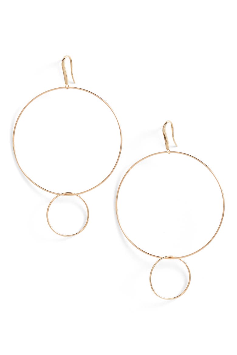 Jewelry Frontal Hoop Earrings, Main, color, YELLOW GOLD