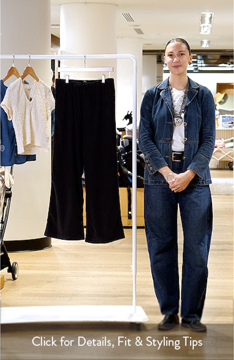 Keepsakes Corduroy Wide Leg Drawstring Pants, sales video thumbnail