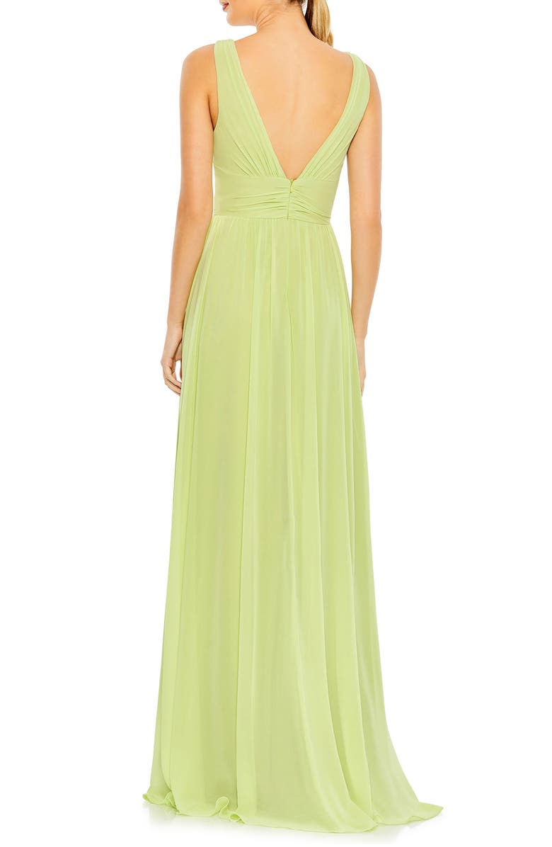 Mac Duggal Side Slit Sleeveless Chiffon Gown, Alternate, color,