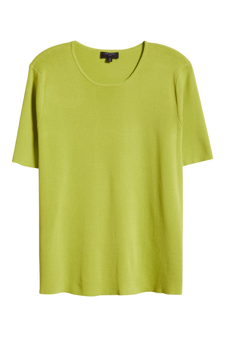 Short Sleeve Sweater, Alternate, color, LIME