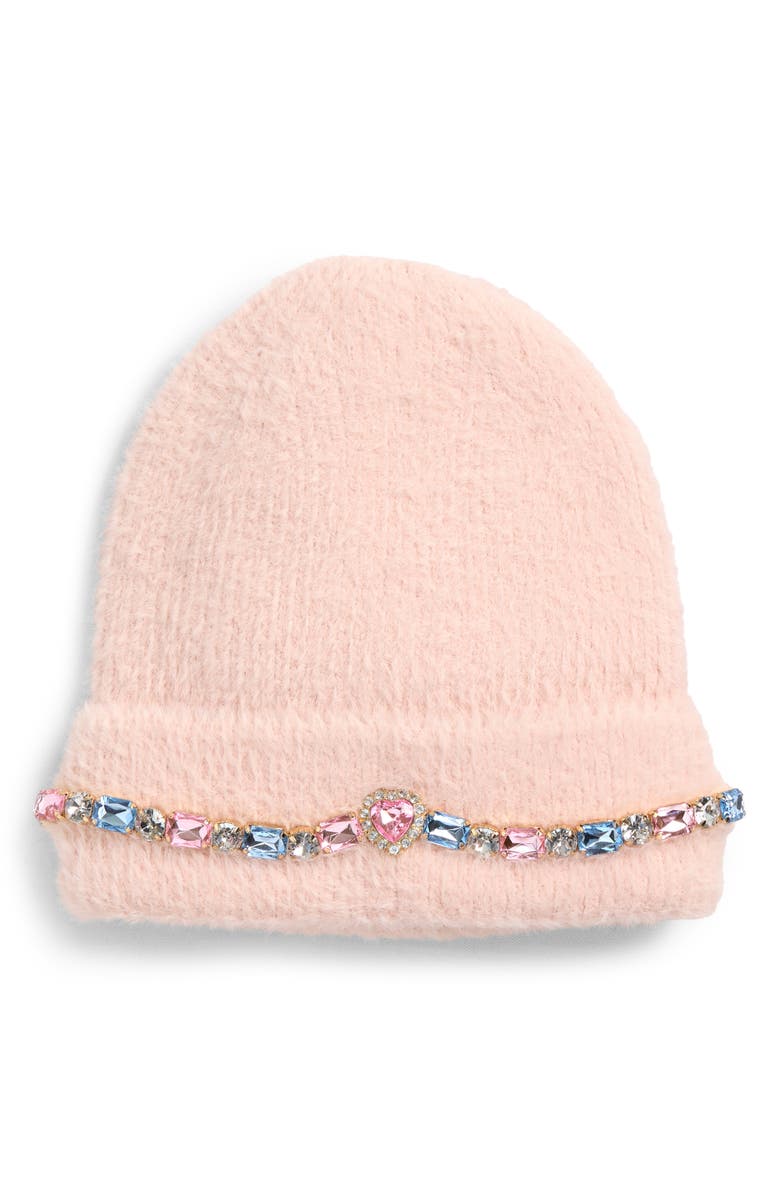 Super Smalls Cotton Candy Faux-Jeweled Beanie, Main, color, Pink
