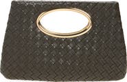 MANGO Woven Faux Leather Frame Clutch