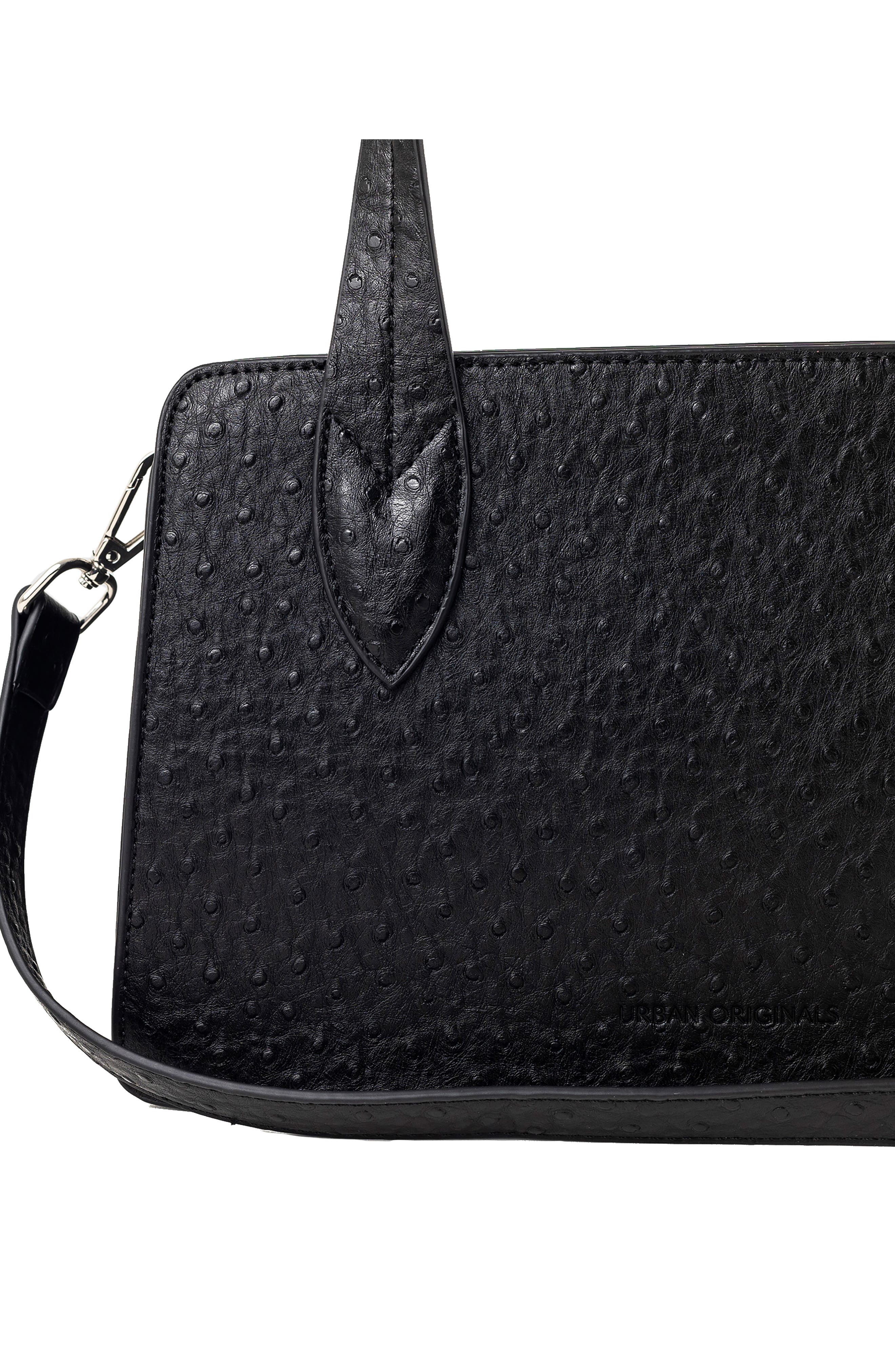 Urban Originals Clara Textured Satchel, Alternate, color, Black