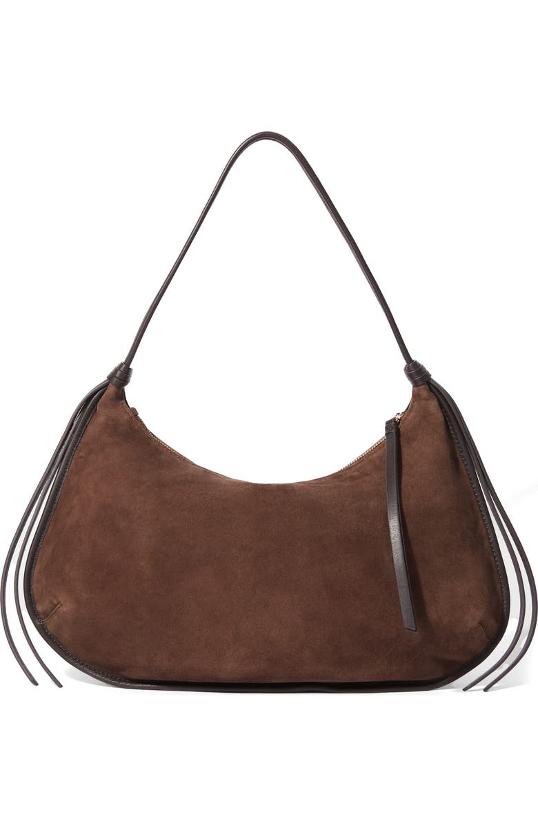 & Other Stories Fringe Suede Shoulder Bag, Main, color, Brown Medium Dusty