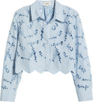 L'AGENCE Seychelle Cutwork Crop Shirt