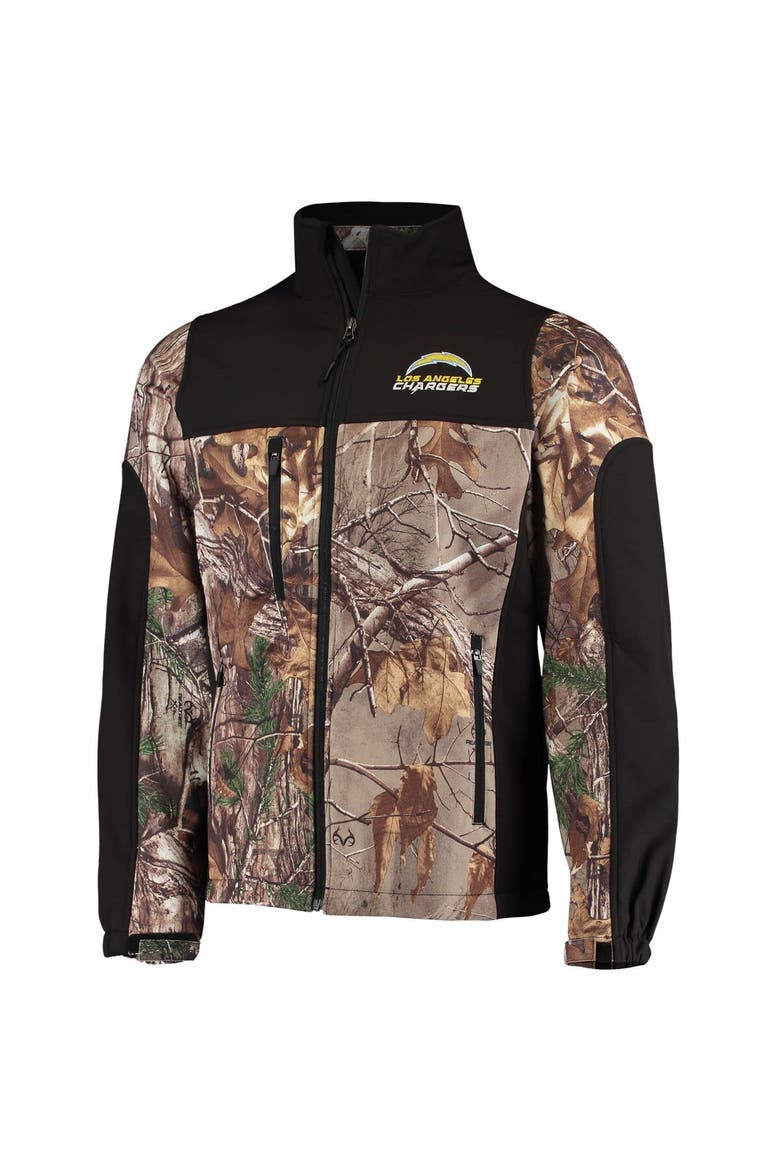 Men's Dunbrooke Realtree Camo/Black Los Angeles Chargers Circle Hunter Softshell Full-Zip Jacket, Alternate, color, Realtree Camo