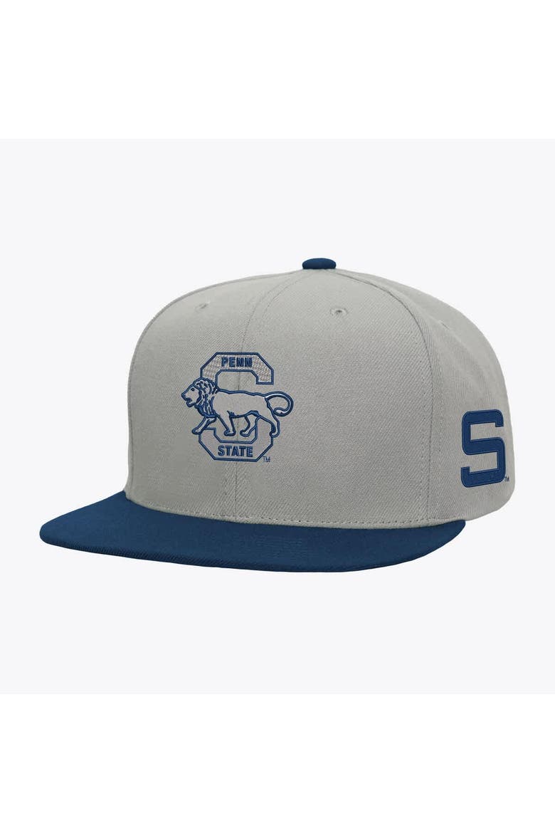 Men's Mitchell & Ness  Gray/Navy Penn State Nittany Lions Plaid OG Snapback Hat, Main, color, Gray