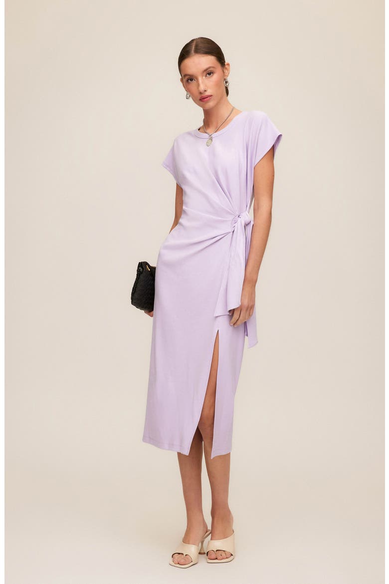 Marisa Side Knot Midi Dress, Alternate, color, LILAC