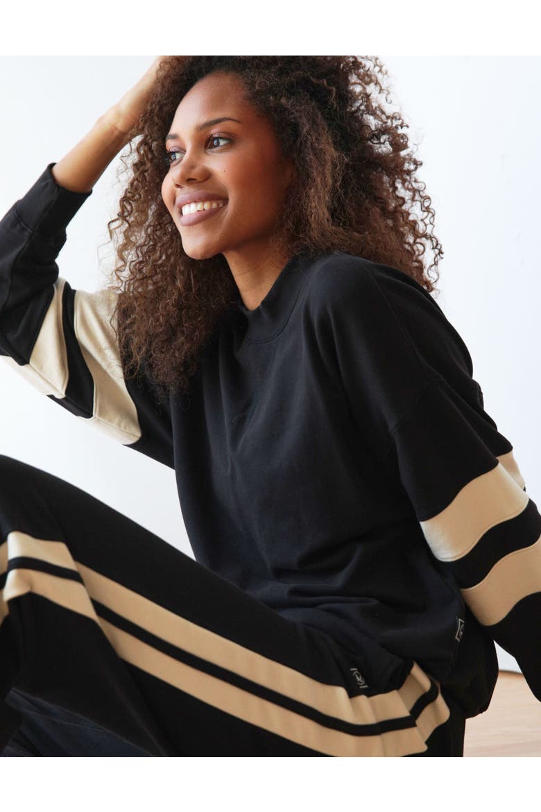 Vintage Oversized Crew, Alternate, color, Black/Oatmilk