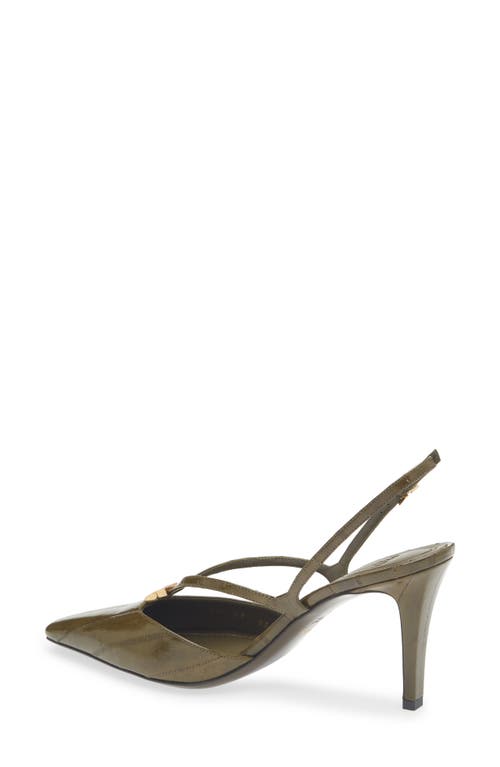 Fendi Ffold Genuine Eel Pump In Green