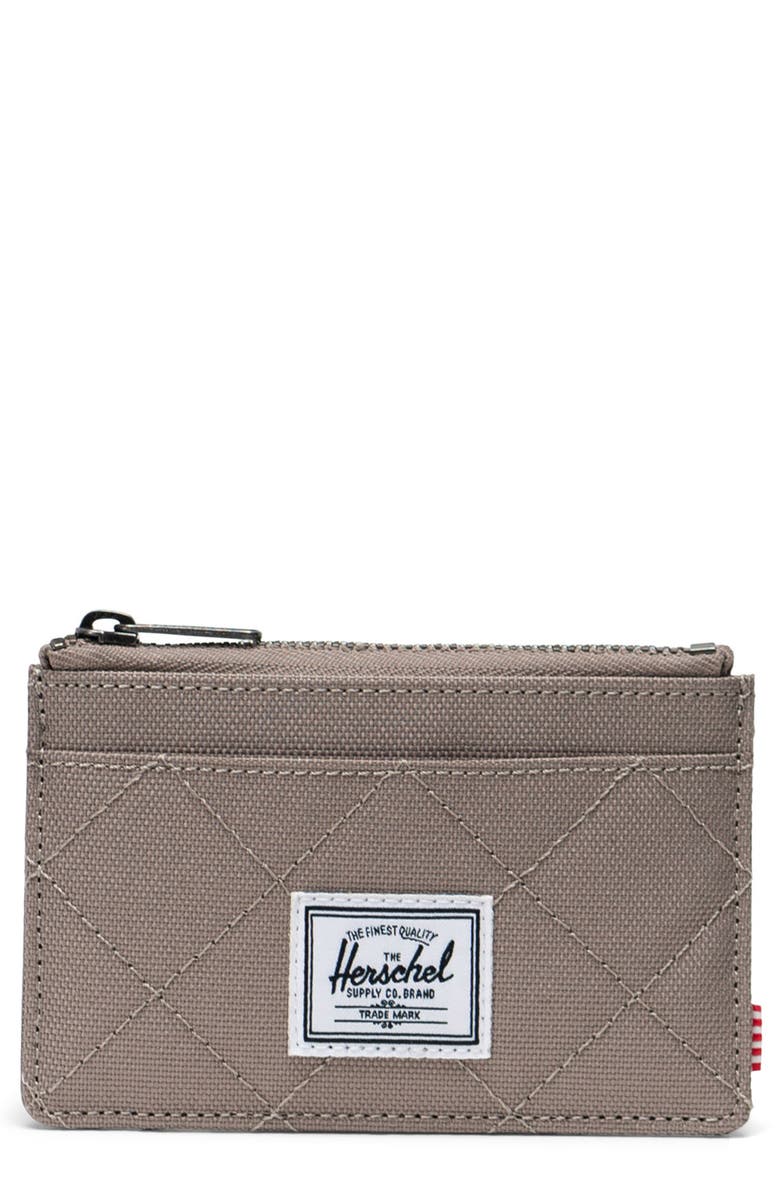 Herschel Supply Co. Oscar RFID Recycled Polyester Card Case, Main, color, Brindle Quilted
