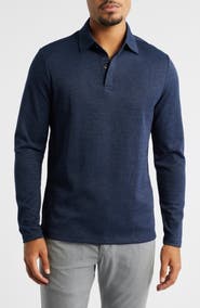 Robert Barakett Glendale Long Sleeve Cotton Blend Polo