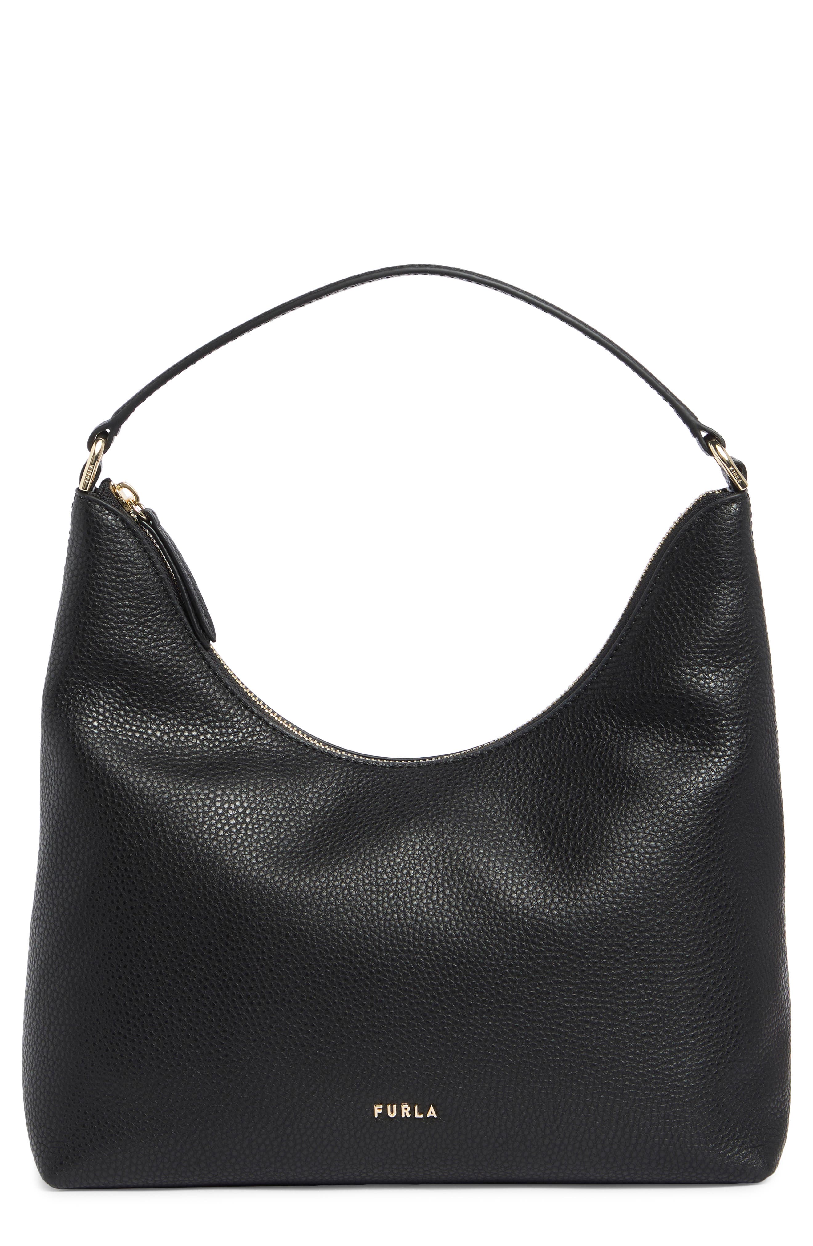Furla Hecate Hobo Shoulder Bag, Main, color, Nero