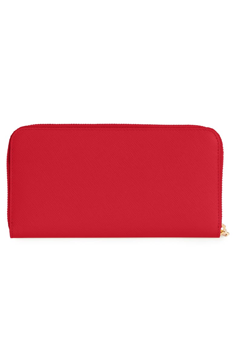 Prada Monochrome Saffiano Leather Zip Around Wallet, Alternate, color, 