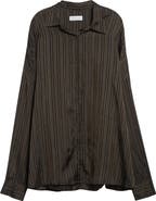 Dries Van Noten Casia Stripe Oversize Cupro Cocoon Shirt