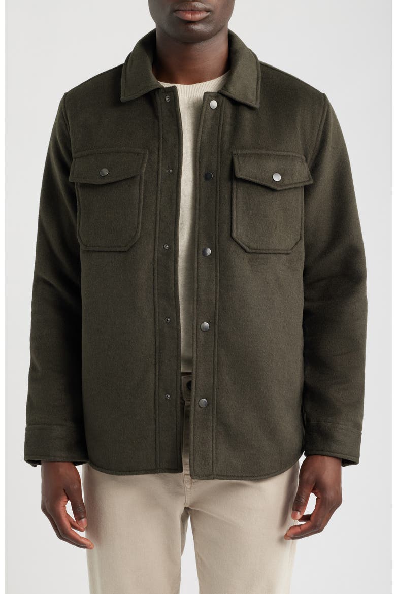 Wool Blend Shirt Jacket, Main, color, OLIVE NIGHT