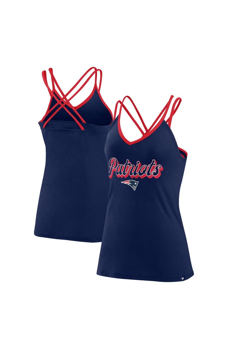 FANATICS Women's Fanatics Branded Navy New England Patriots Go For It Strappy Crossback Tank Top, Main, color, 