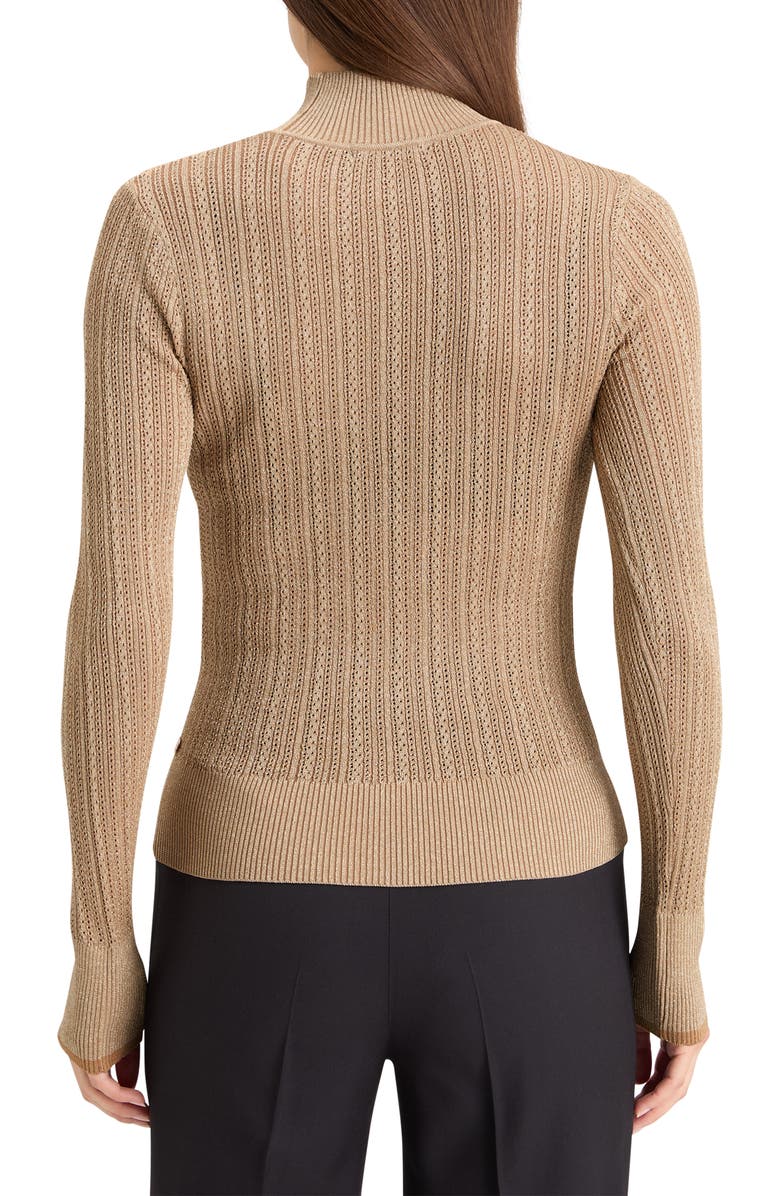 Scotch & Soda Metallic Pointelle Turtleneck Sweater, Alternate, color, 