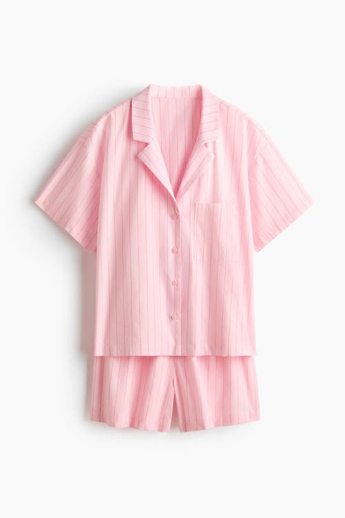 H&m Pyjama Shirt And Shorts In Pink