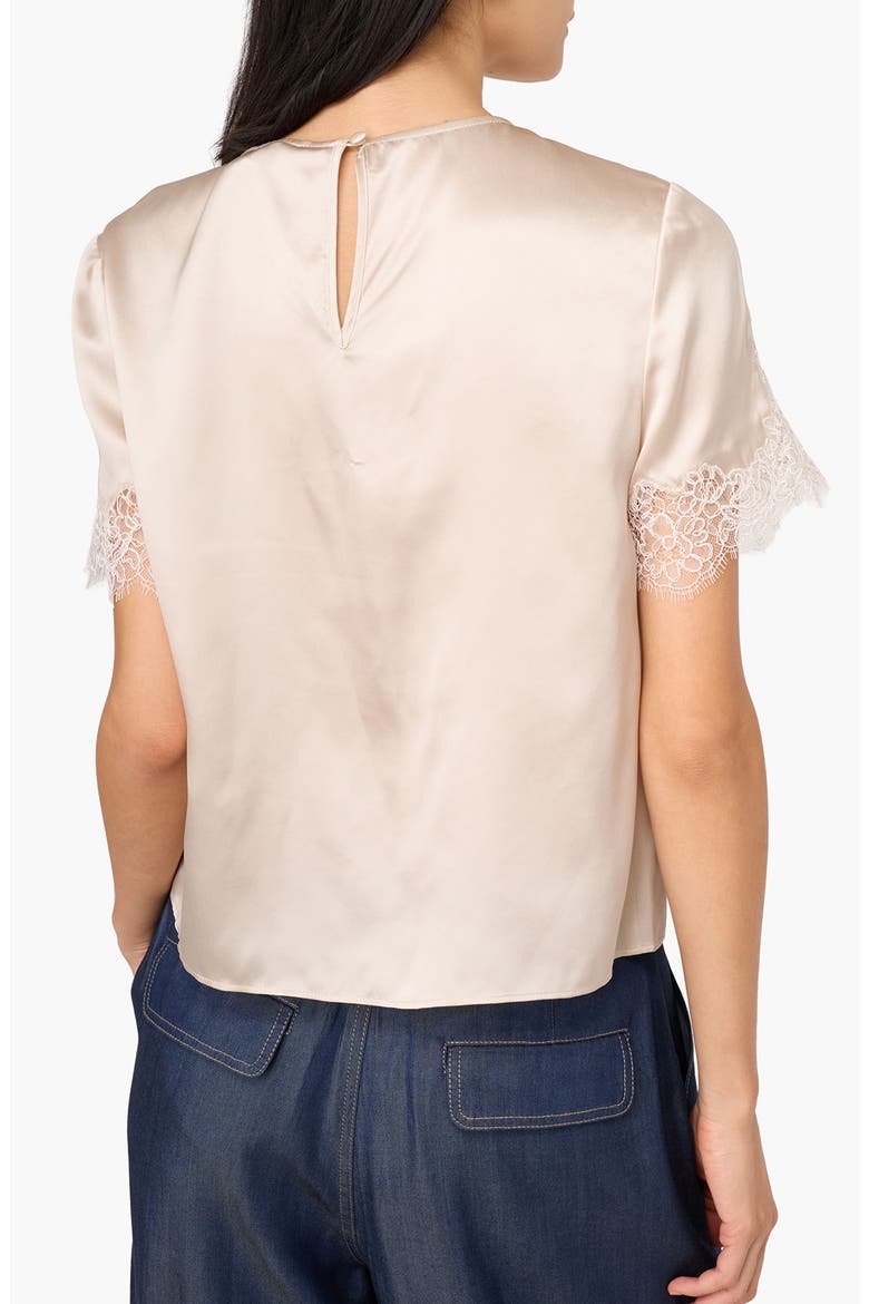 Marguerite Lace Detail Silk Top, Alternate, color, OAT
