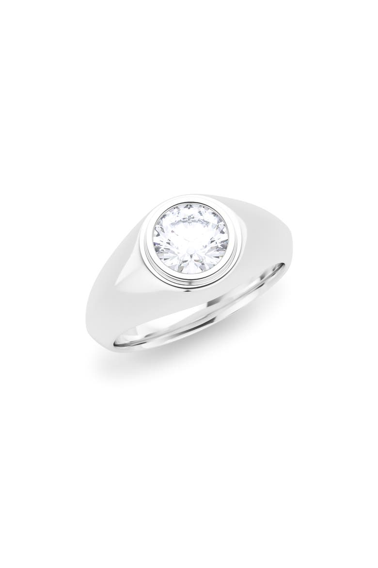Men's Round Brilliant Lab Created Diamond Ring, Main, color, 18K WHITE GOLD