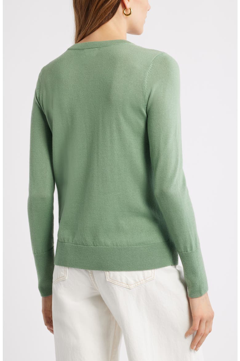 Merino Wool Blend Crewneck Sweater, Alternate, color, GREEN HEDGE