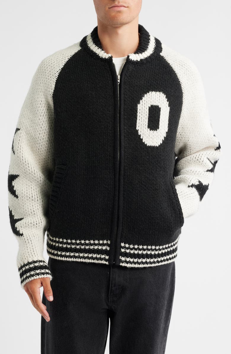Obey Cowichan Zip Cardigan, Alternate, color, Black