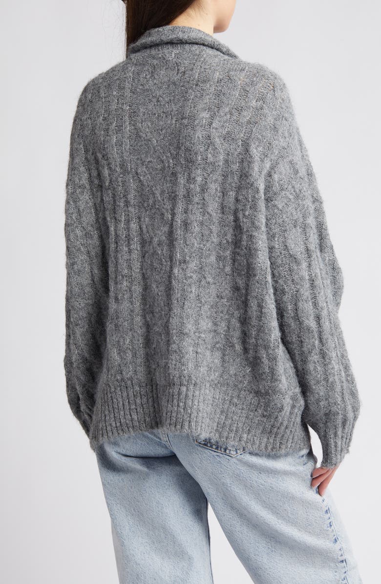 Topshop Oversize Cable Knit Sweater, Alternate, color,