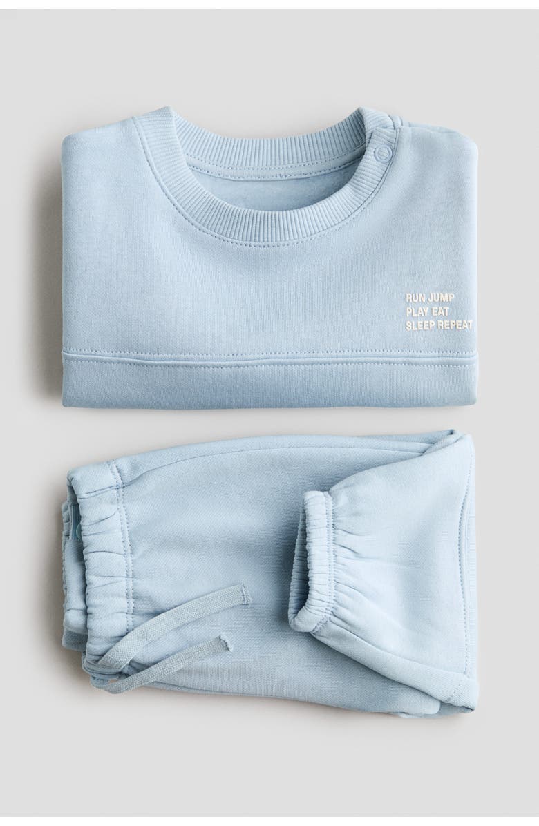 H&M 2-piece Sweatshirt Set, Alternate, color, Light Blue/Run Jump