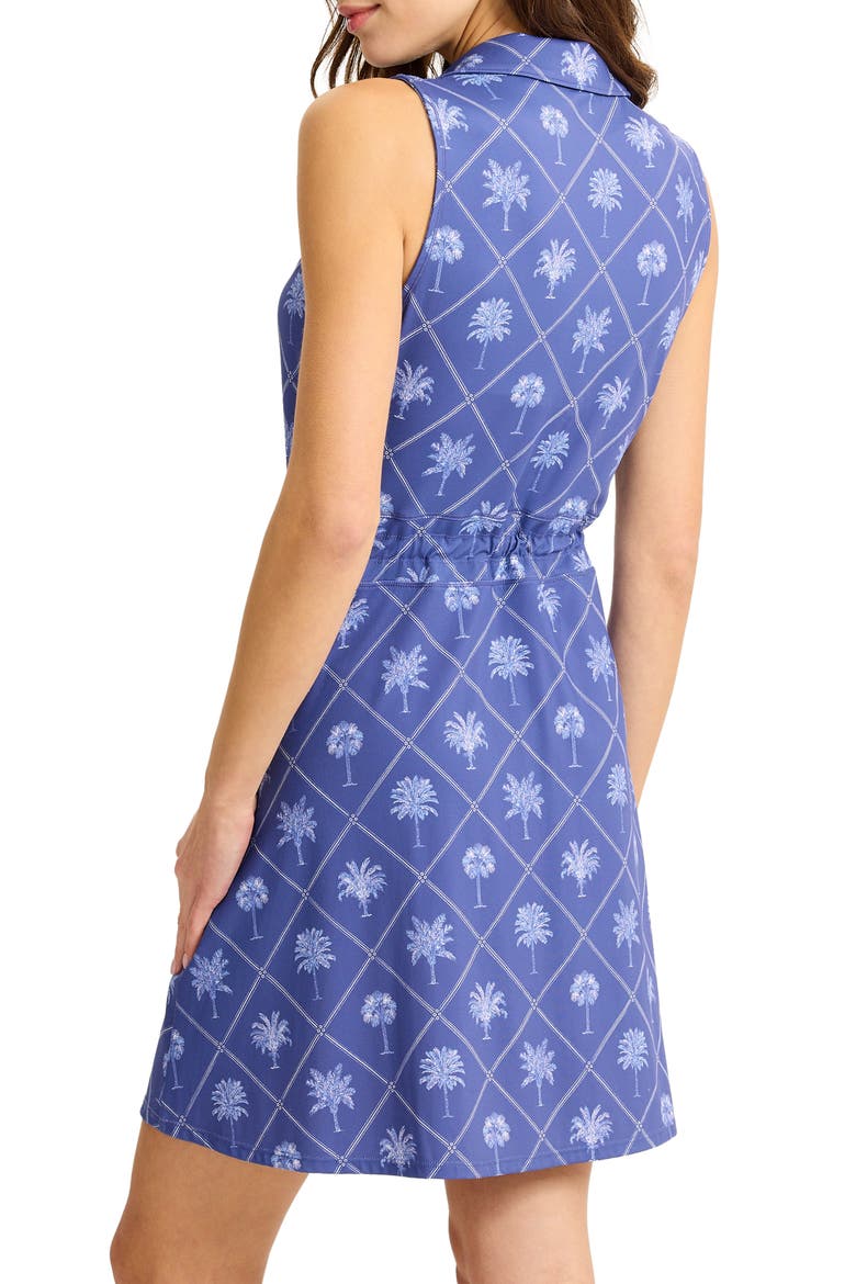 Abby Getaway Frond Print Minidress, Alternate, color, SANIBEL BLUE