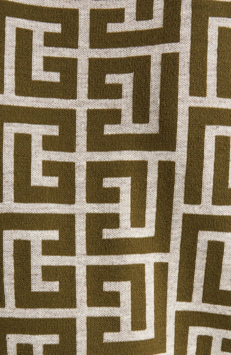 Balmain Macro Monogram Wool Blend Sweater, Alternate, color,