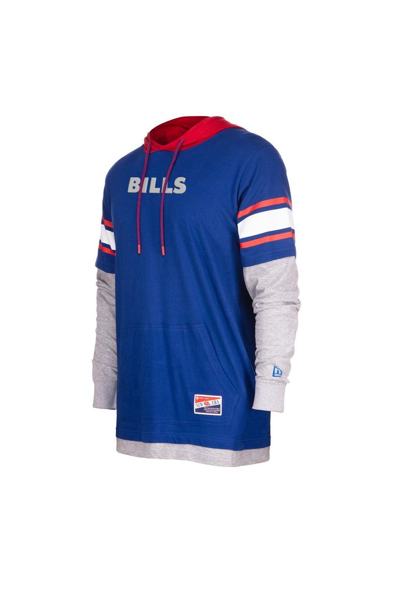 Men's New Era  Royal Buffalo Bills  Throwback Long Sleeve Hoodie T-Shirt, Alternate, color, Royal