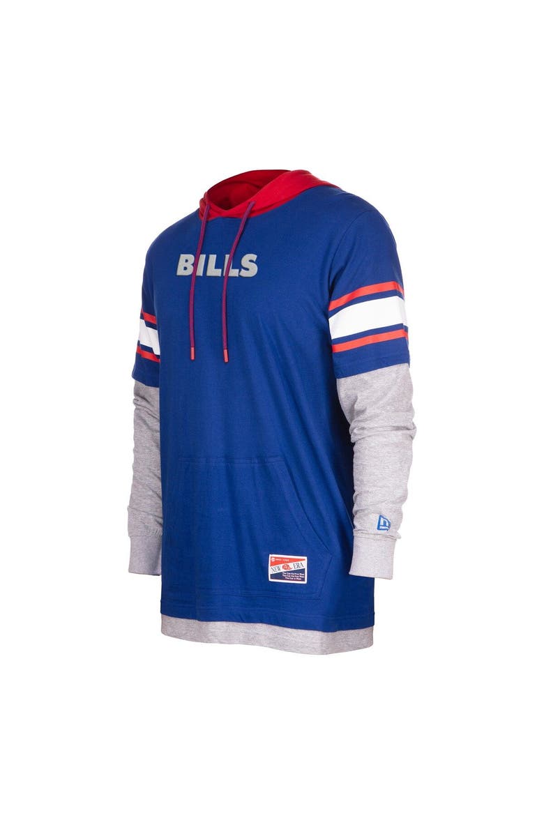 New Era Men's New Era  Royal Buffalo Bills  Throwback Long Sleeve Hoodie T-Shirt, Alternate, color, 