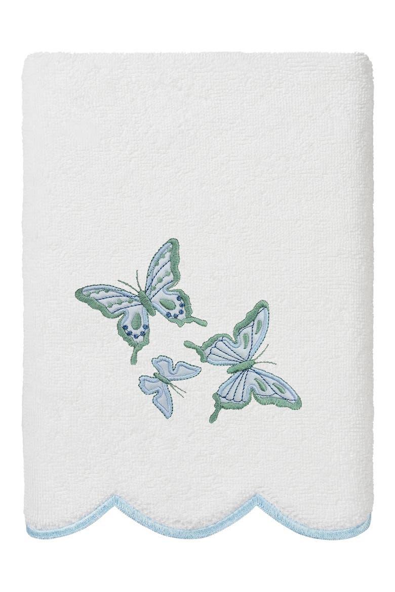 6-Piece Brittney Embroidered Turkish Cotton Towel Set, Alternate, color, WHITE/ BLUE