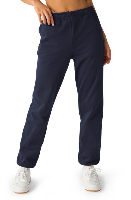 Beyond Yoga On the Go Cotton Blend Joggers in After Dark Navy 