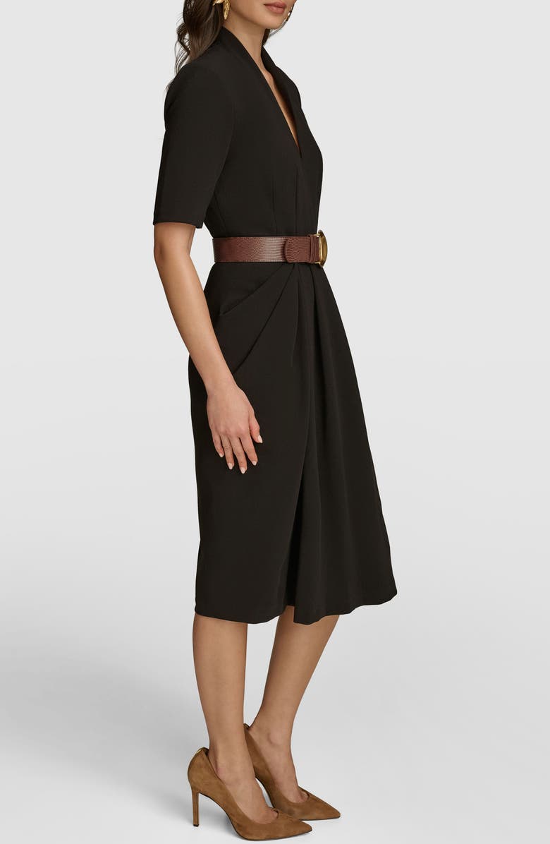 Donna Karan New York Belted Sheath Dress, Alternate, color, Black