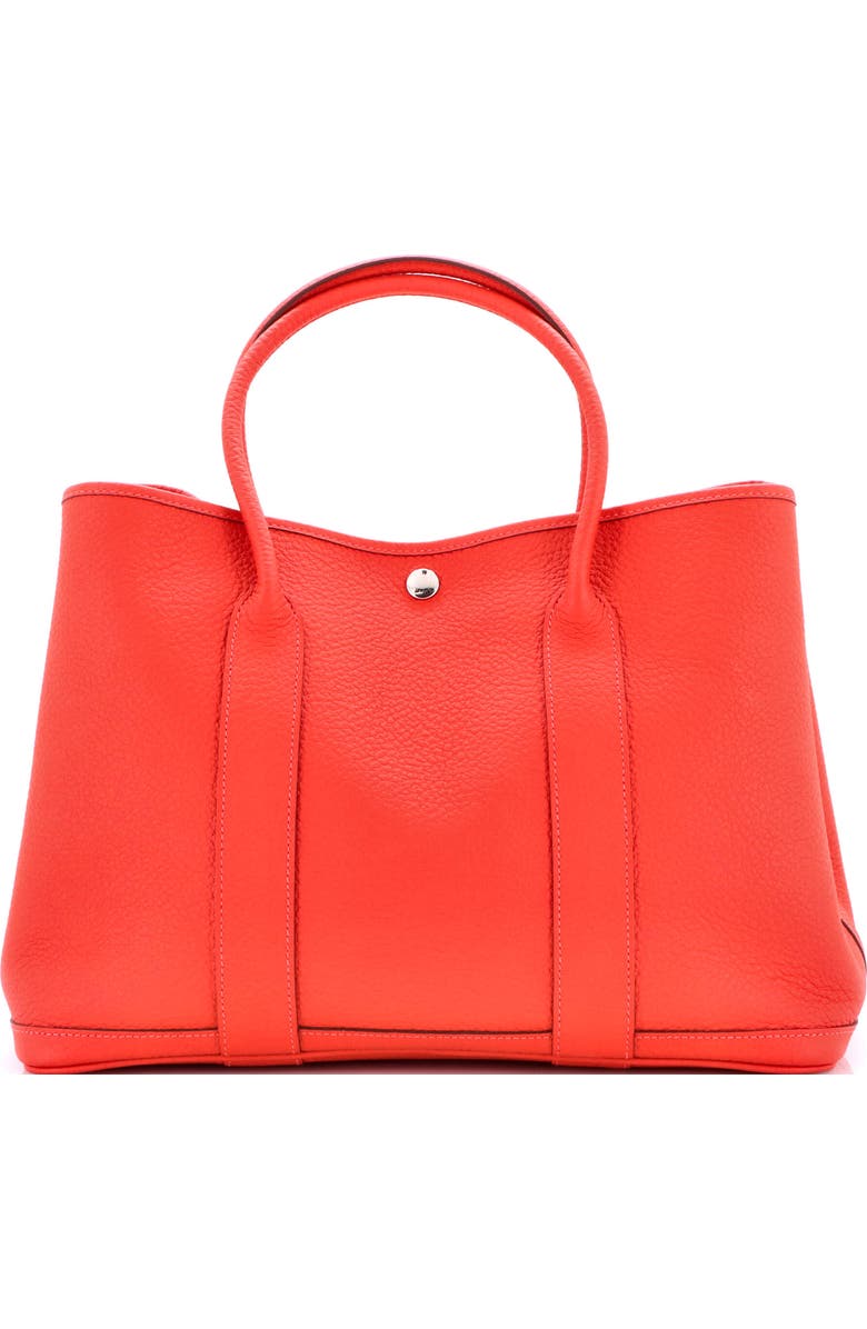 Pre-Owned Hermes Garden Party Tote Leather 36, Main, color, Rouge Pivoine