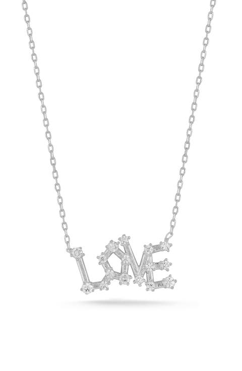 Cubic Zirconia Love Pendant Necklace