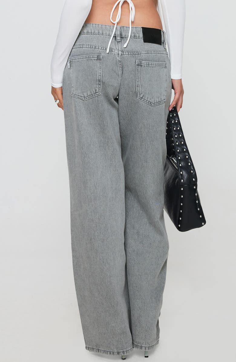 Princess Polly Ellanor Slouchy Low Rise Wide Leg Jeans, Alternate, color, Washed Grey