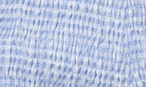 Edikted Antonia Gingham Scrunch Shorts In Light-blue